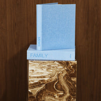 FAMILY photo album and denim blue linen keepsake box by MEMS Keepsake, view 12