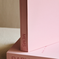 BABY photo album and strawberry pink linen keepsake box by MEMS Keepsake