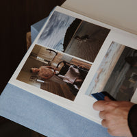 FAMILY photo album and denim blue linen keepsake box by MEMS Keepsake, view 14