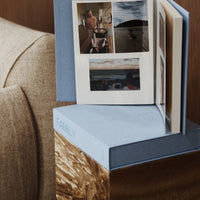 FAMILY photo album and denim blue linen keepsake box by MEMS Keepsake, view 4