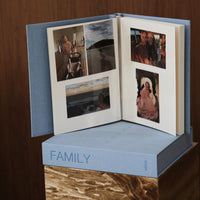 FAMILY photo album and denim blue linen keepsake box by MEMS Keepsake, view 16