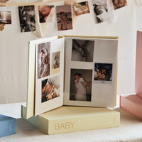 BABY photo album and butter yellow linen keepsake box by MEMS Keepsake, view 3
