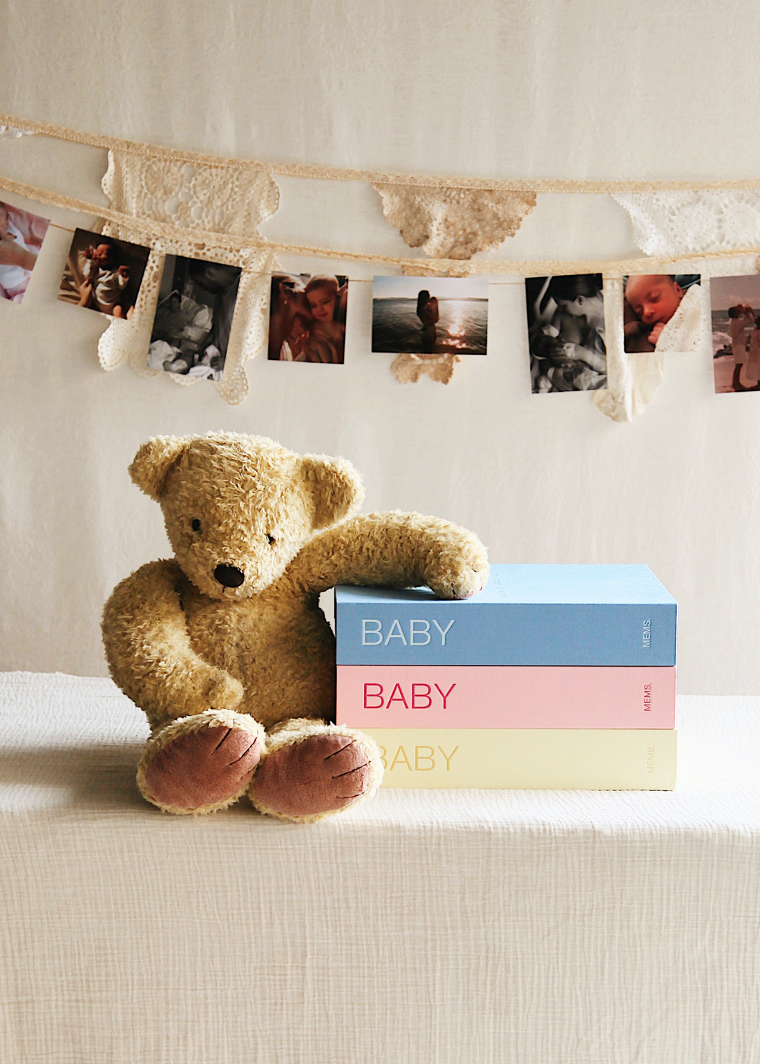 BABY photo album and sky blue linen keepsake box by MEMS Keepsake, view 12